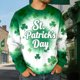 thumbnail image 2 of Camiseta de Cuello de Tripulación de Manga Larga de los Hombres de San Patricio Día de Impresión, sin Capucha, 2 of 8