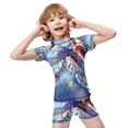 thumbnail image 4 of Mobile Suit Gundam Boys 2-Piece Swimsuit Set, Short Sleeve Rash Guard & Swim Trunks, 4 of 7