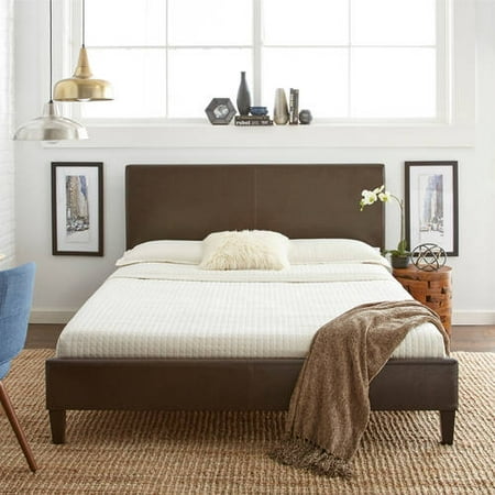 Premier Zurich Faux Leather Queen Brown Upholstered ...