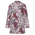 thumbnail image 5 of Women's Plus Size Burgundy Floral Cardigan, Long Sleeve Open Front Tunic with Pockets, 5 of 8