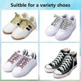 thumbnail image 5 of ZHAOCHENG 2 pares de cordones con purpurina, cordones planos color plata, 5 of 5