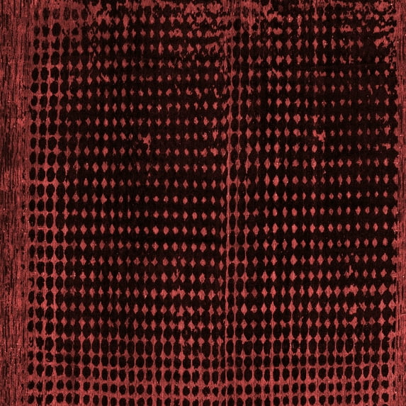 Ahgly Company Machine Washable Indoor Square Abstract Red Modern Area Rugs, 4' Square