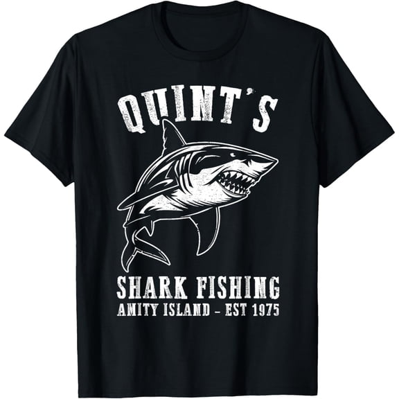 Quints Awesome Ocean Animals Vintage Apparel Shark Fishing T-Shirt