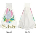 thumbnail image 3 of 2 Pcs Hanging Towels, Dish Towels Head of Grey Elephant in Flowers Absorbent Hand Towels with Hanging Loop Washcloth for Bathroom Kitchen, 3 of 6