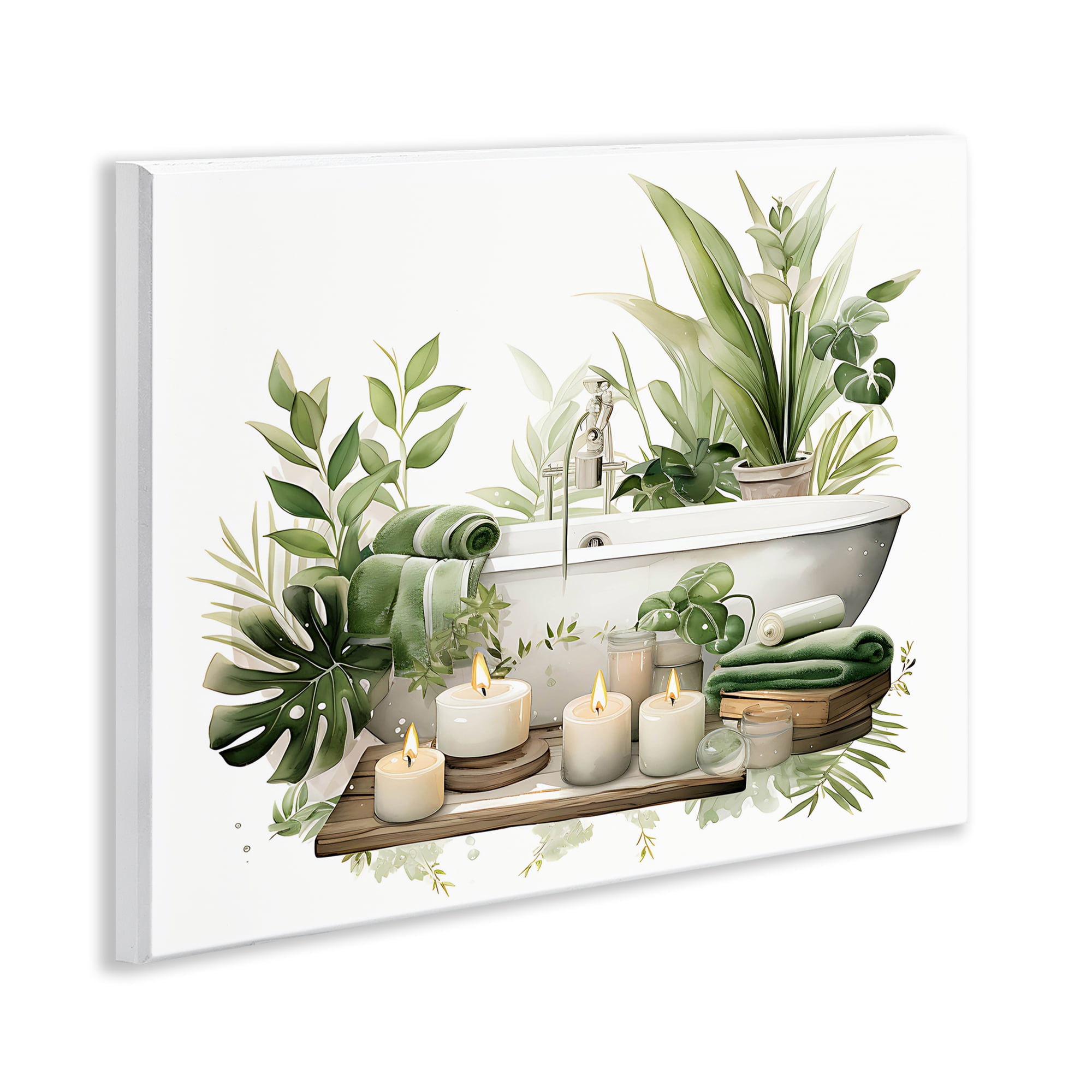 Tropical Zen Bathtub Wall Plaque Art, design by Lettered and Lined