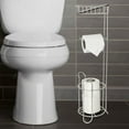 thumbnail image 4 of nu steel Freestanding Metal Wire Toilet Paper Holder Stand and Dispenser Shelf for Cell,Mobile Phone-Bathroom Storage Organization-Holds 3 Mega Rolls, Silver, 4 of 6