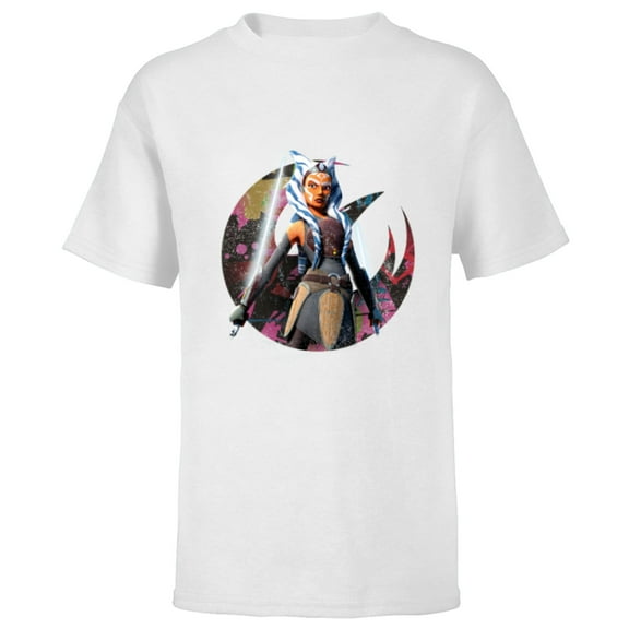 Star Wars The Clone Wars Ahsoka Tano Fearless Jedi - Short Sleeve T-Shirt for Kids - Customized-White