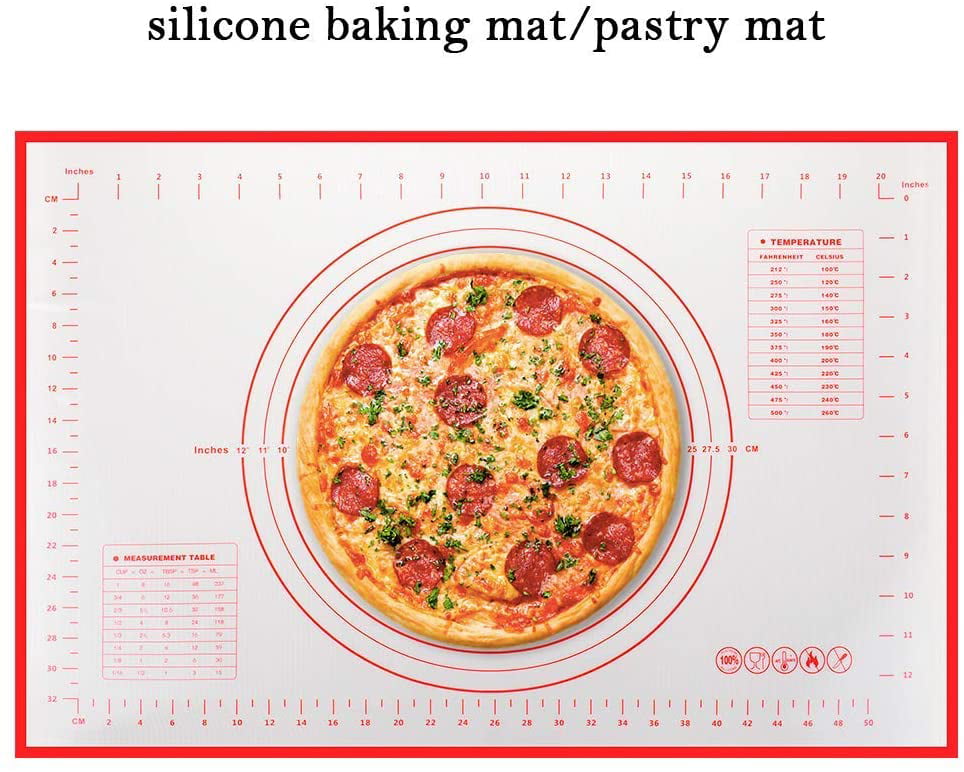 Pie Crust Easy to Clean Pizza and Cookies Large Thick Non Stick Silicone Baking Mats for Rolling Dough Silicone Pastry Mat Non Slip with Measurements 16X24 Fondant
