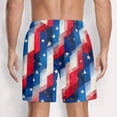 thumbnail image 4 of LWavelet Men's American Flag Stripe Print Beach Shorts Drawstring Elastic Waist Quick Dry Casual Shorts Wine M, 4 of 4