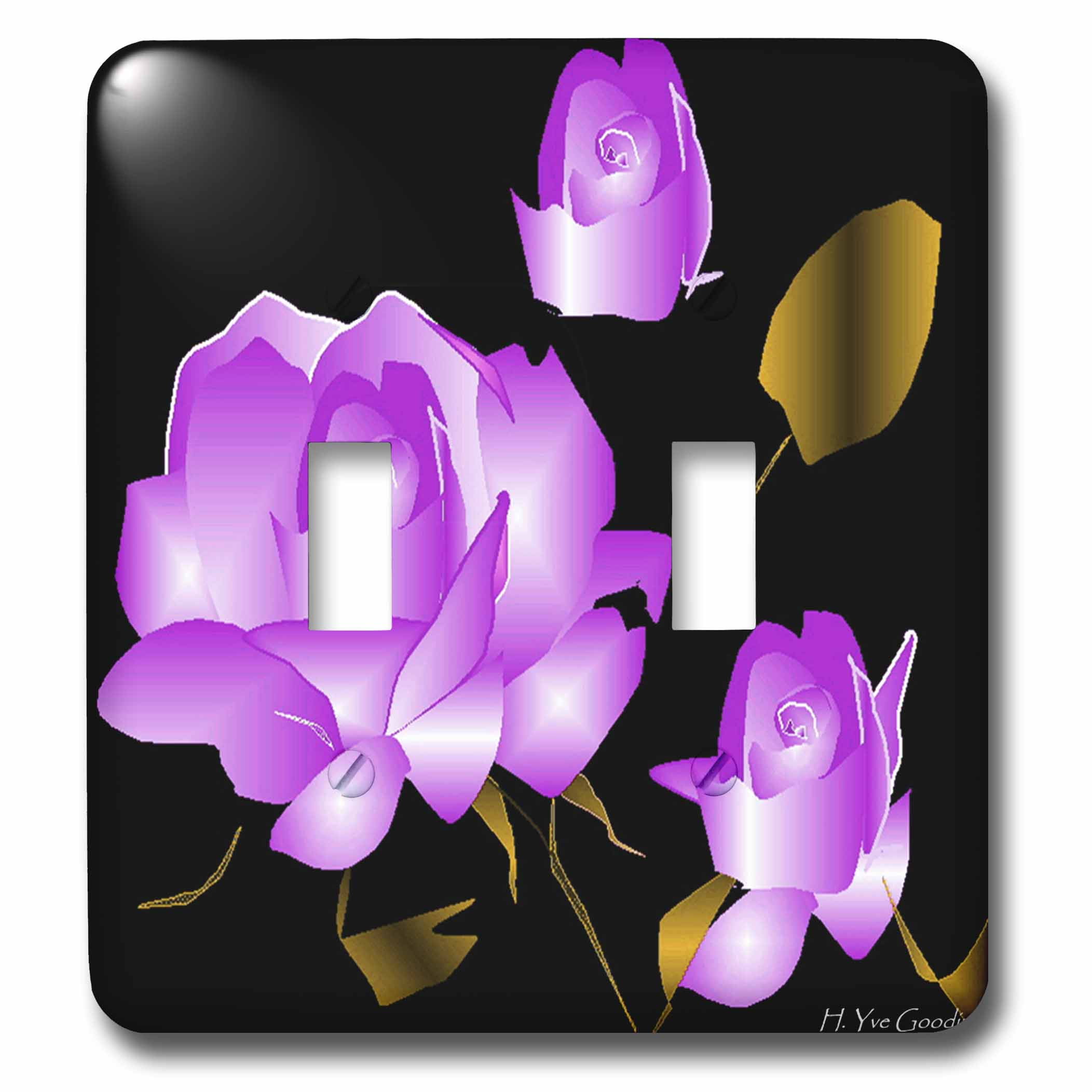 3dRose lsp_1235_2 Purple Iris Double Toggle Switch 