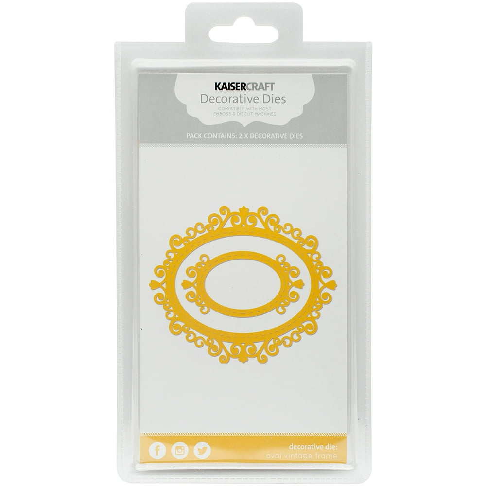 Kaisercraft Dies, Oval Vintage Frames, 1.5" x 2.5" and 3.25" x 4