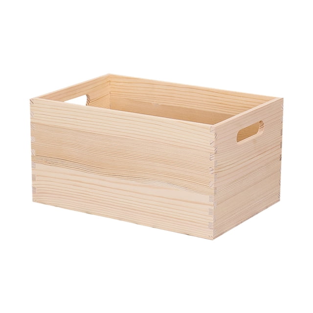 Binwennn Large Open Top Desktop Organizer Solid Wood Storage Purpose Toolbox For Decluttering & Home Container Store Storage Large Food Container Organization And Storage Closet Large Storage with