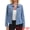 Blue, variant on DARING DIVA Women's Long Sleeve Lightweight Frayed Hem Jean Shacket L Blue