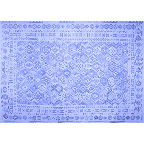 Ahgly Company Indoor Rectangle Southwestern Blue Country Area Rugs, 7' x 10'