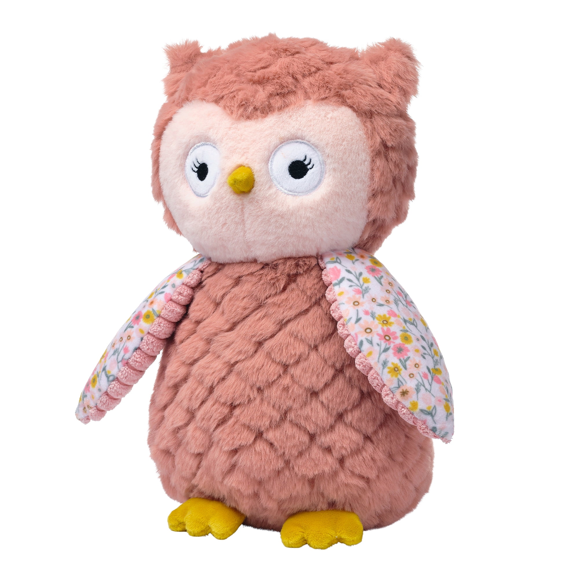Lambs & Ivy Little Garden Textured Floral Plush Owl Stuffed Animal Toy - Twiggy