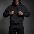 thumbnail image 2 of UDAUDU Mens Fleece Oversized Hoodie Pullover Sweatshirts Fall Winter Cozy Pullover Drawstring with Pocket Regular Fit Workout Travel Outfit S, 2 of 9
