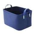 thumbnail image 3 of Caja organizadora de juguetes para mascotas, cesta de fieltro con asas, cesta grande multiusos para guardar cosas de cachorros, mantas y ropa de masco Azul, 3 of 9