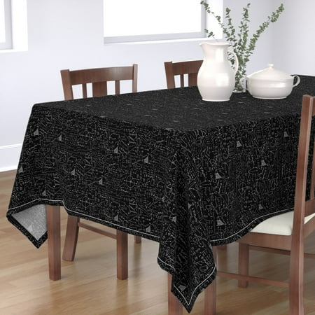 

Cotton Sateen Tablecloth 70 x 90 - Equations Dark Geek Nerd Math Pi Day Pretty Handwriting Chic Science Print Custom Table Linens by Spoonflower