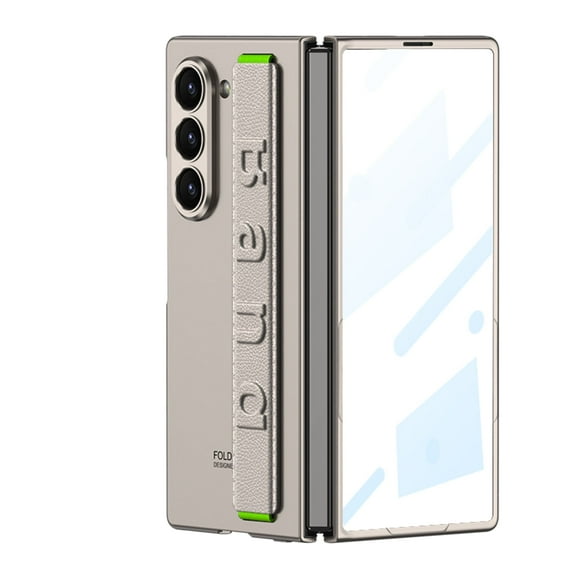 Tedixss Case for Samsung Galaxy Z Fold 7, Slim PC Case Built-in Front Screen Protector Hand Strap Shockproof Cover for Galaxy Z Fold 7