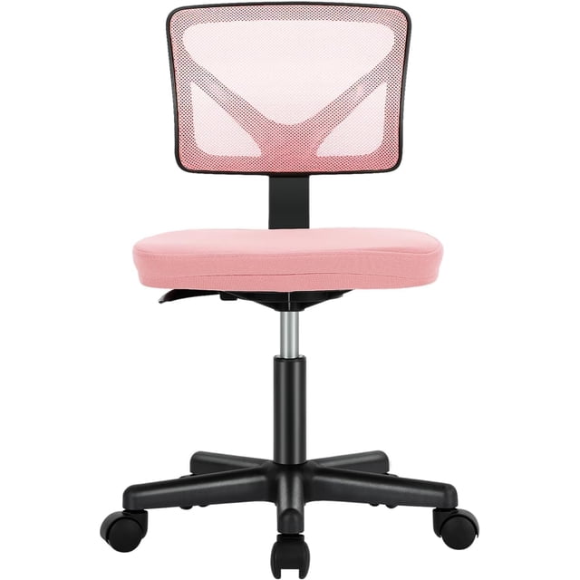 Silla de escritorio pequeña ergonómica de malla rosa Sweetcrispy
