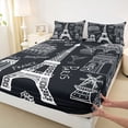 thumbnail image 3 of Homewish Eiffel Tower Full Size Sheets 4-Piece for Teens Boys Girls,Romantic Paris Breathable Bed Sheets,Happy Valentine Lightweight Sheet Sets,Microfiber Bedroom Decor, 3 of 7