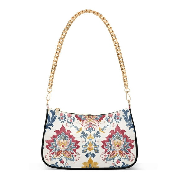 Boho Floral VintageWomen Small Shoulder Bag Crossbody Tote Hobo Bags Purse Clutch Handbags with Chain Strap for Women