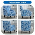 thumbnail image 5 of LEGAHOME Vintage Accent Chair, Upholstered Armchair with Nailhead Trim, Linen Fabric Arm Chair Comfort Reading Chair Lounge Chair for Living Room Bedroom Sunroom, Blue(1PC), 5 of 7