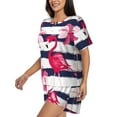 thumbnail image 5 of Sigee Pink Flamingos for Sleepwear Casual Pjs with Pockets Women's Pajamas Sets Shorts 2 Piece Short Sleeve Lounge Sets X-Large, 5 of 9