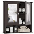 thumbnail image 1 of Pemberly Row Armoire de Rangement pour Salle de Bain à Double Porte Miroir Brun, 1 of 8
