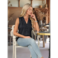thumbnail image 6 of Womens Summer Sleeveless Silk Satin V Neck Business Casual Tank Tops Black L, 6 of 7