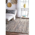 thumbnail image 1 of Aizza Trends Hand Made Hand Braided Natural Jute and Denim Floor Area Rug | Floor Carpet Rug | Floor Mat Home Decore Rug, 1 of 3