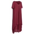 thumbnail image 2 of Nueva moda mujer vestido flojo ocasional del color sólido de manga corta boho summer maxi vestido MABOTO Vestido, 2 of 7