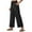 Black, variant on FAIWAD Linen Pants Women Elastic Waist Wide Leg Casual Loose Trouser with Pockets Boho Athletic Workout Joggers