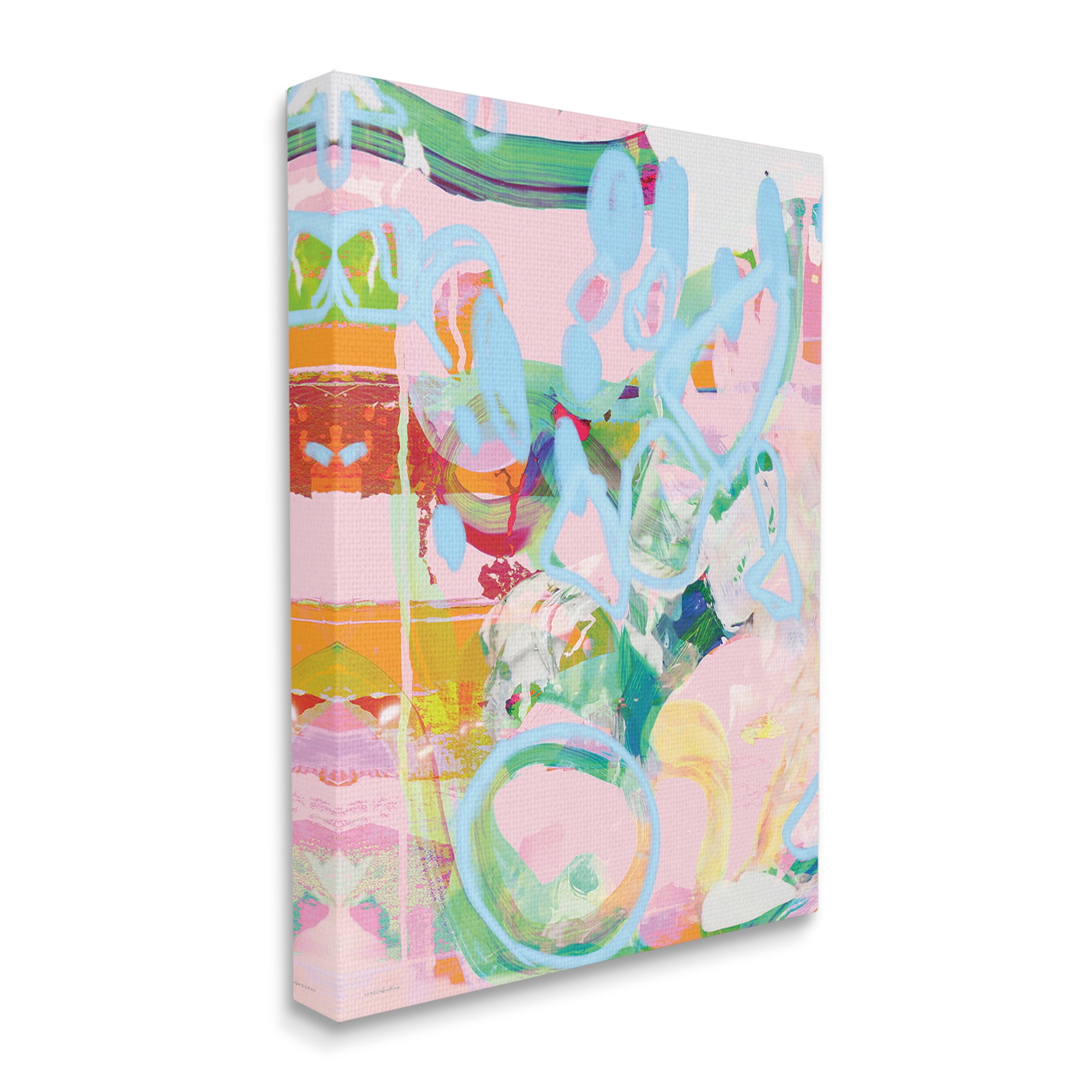 Stupell Industries Pastel Abstract Expression Abstract Painting Gallery Wrapped Canvas Art Print Wall Art, 30 x 40