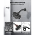 thumbnail image 4 of Matte Black Bathtub Shower Faucet Set with 5 Inch Rain Shower Head 8 Spray Modes Single Handle Trim Kit Brass Pressure Balance Valve, 4 of 6