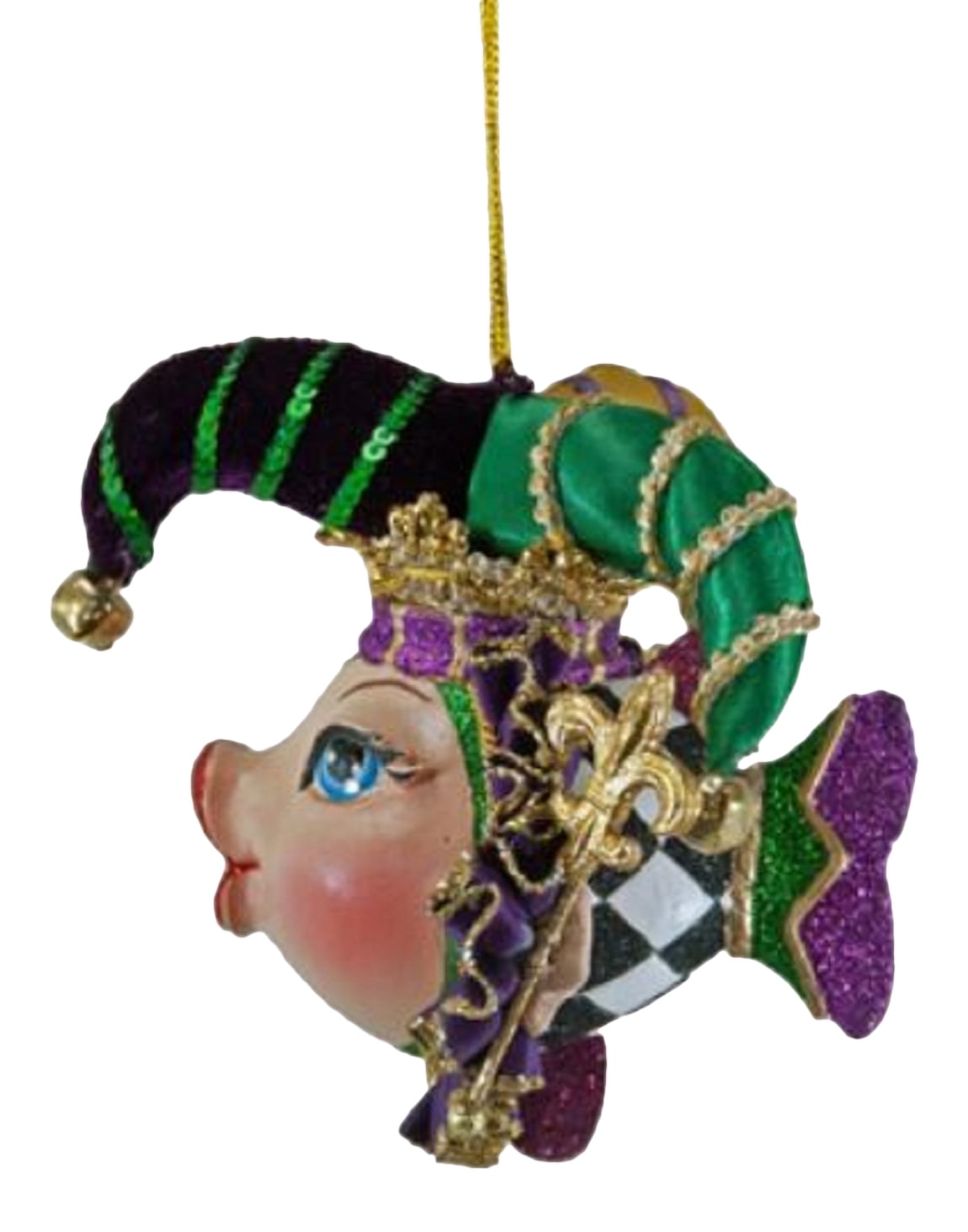 Katherine’s Collection Kissing Fish WINE LOVER ORNAMENT BROWN HAIR Xmas 