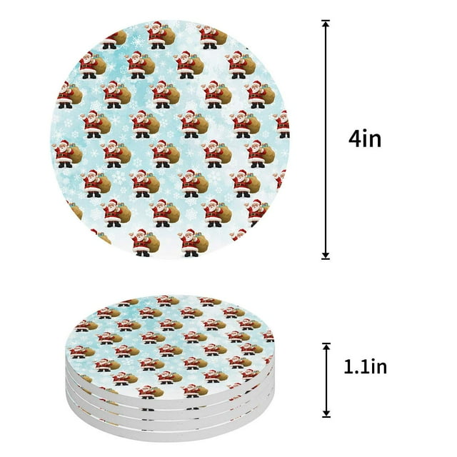 RYLABLUE Ensemble de 6 sous-Verres Ronds Joyeuse Saint-Patrick pour Boissons, Dessous de Verre en Céramique Absorbante avec Base en Liège pour Décoration de Table Basse de Cuisine Maison