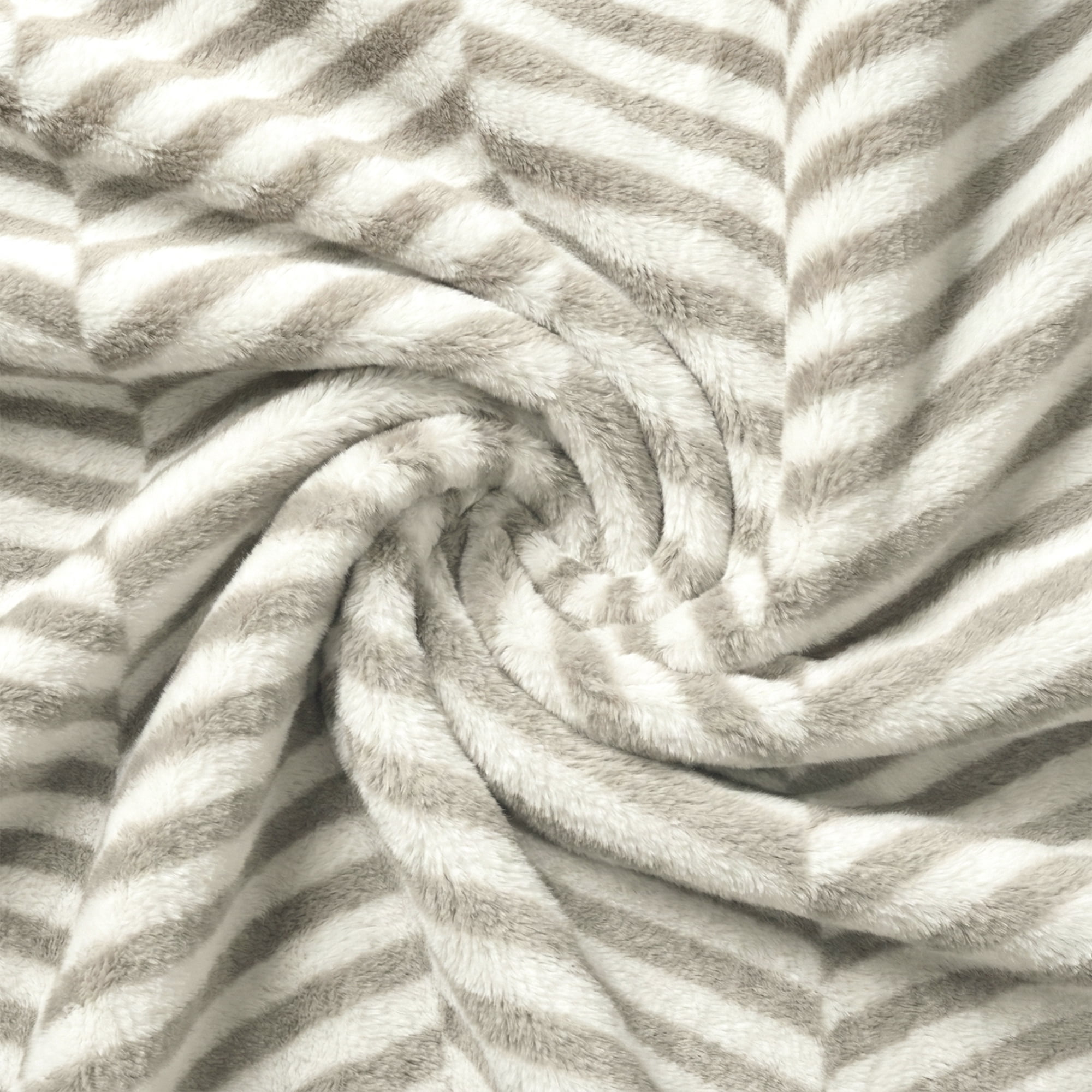 Americanflat 50x60 Fleece Throw Blanket - Classic Herringbone Pattern Design - Soft Throw For Couch And Bed - Cozy Comfort For Any Room - White