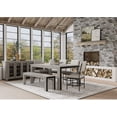 thumbnail image 4 of Alpine Furniture Fallon Solid Pine Dining Bench in Gray & Black, 4 of 5