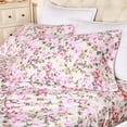 thumbnail image 5 of Traditional Floral Botanical Cotton Sheet Set, Queen, Cream - Blue Nile Mills, 5 of 9