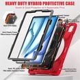 thumbnail image 2 of Funda para iPad Air 11 2024 / Air 11 2025, Funda Protectora de Silicona Anti-caída + Capa de PC con Asa, Correa para el Hombro, Funda Protectora Resistente a Golpes y Tres Pruebas para Tablet, Rojo, 2 of 6