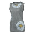 thumbnail image 4 of Bescita Women Summer Tops O-neck Daisy Print Sleeveless Tank T-Shirts Graphic Blouse, 4 of 6