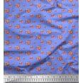 thumbnail image 1 of Soimoi Blue polyester Crepe Fabric Dot Abstract Fabric Prints By Yard 52 Inch Wide, 1 of 3