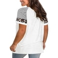 thumbnail image 2 of Ybenlow Women Plus Size T-Shirts Tops Short Sleeve Shirts Criss Cross Casual Loose Tee L-5XL, 2 of 3