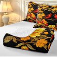 thumbnail image 4 of Erosebridal Watercolor Cardinal Animals Bed Spread Queen,Rustic Flowers Queen Coverlet Set,Black Yellow,3 Pieces,1 Quilt and 2 Pillowcases, 4 of 7