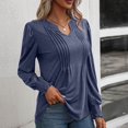 thumbnail image 4 of Mepaouo Women's Long Sleeve V Neck Casual Blouses Loose Pullover Sweatshirt Work Tops(Navy,M), 4 of 6