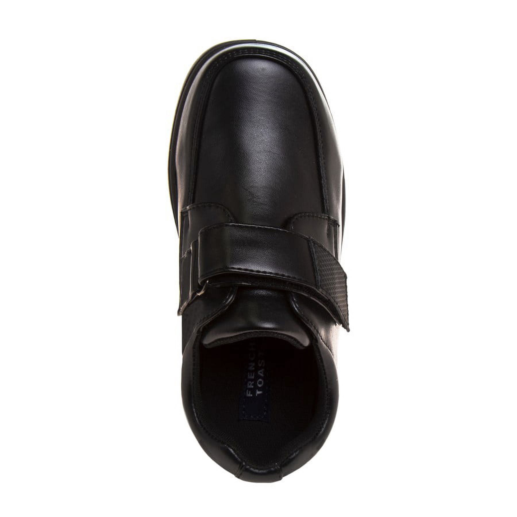 French Toast Hook & Loop Faux Leather School Shoes (Toddler Sizes) - black, Size: 5