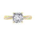 thumbnail image 4 of Destin - Moissanite Cushion Cut Lab Diamond Engagement Ring With Twisted Band & Sidestones, 4 of 5