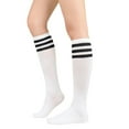 thumbnail image 2 of American Trends Womens Knee High Athletic Socks Casual Stripe Tube Outdoor Sport Socks Thigh High Tights Stockings 1 Pack White Black, 2 of 4
