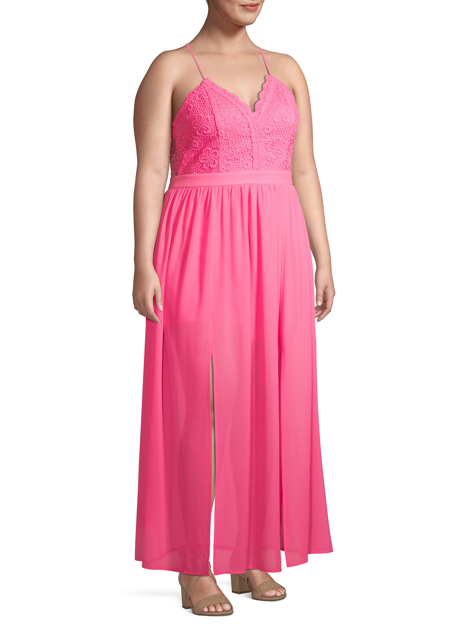 plus size chiffon maxi dress